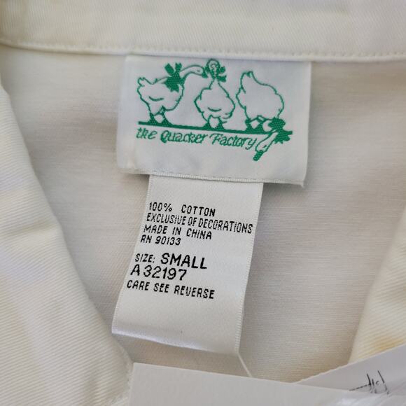 The Quacker Factory Denim Jacket Stars Angel Emroidered Red White Blue Sze S NWT - Picture 5 of 7